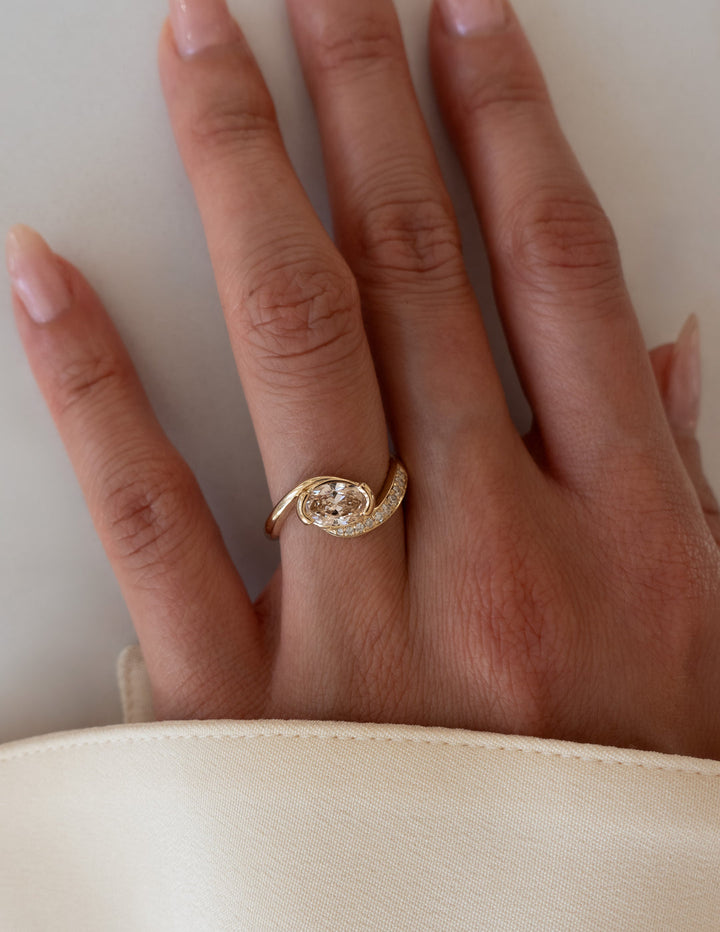 Fancy Champagne Oval Diamond Ring
