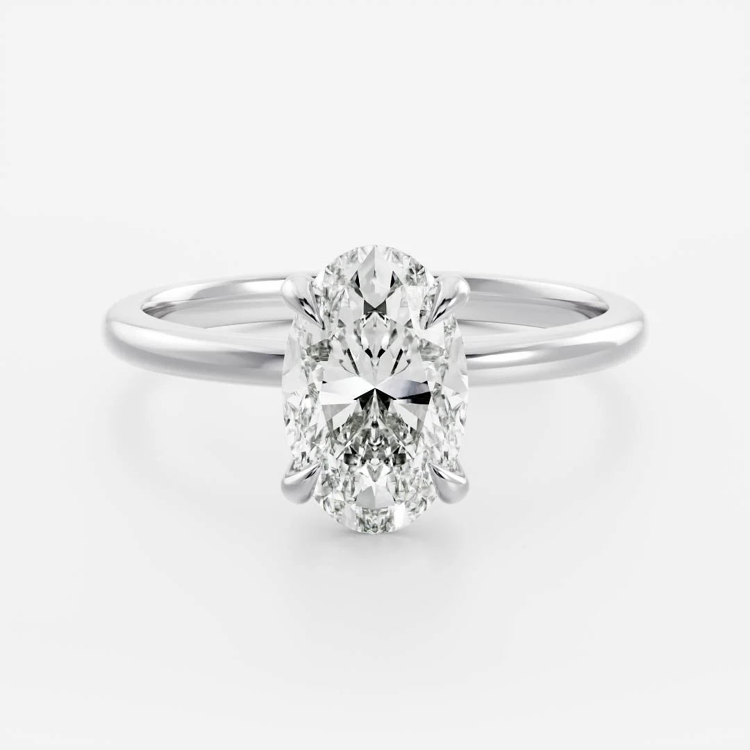 oval cut solitaire engagement ring 2 carat lab diamond IGI certified USA