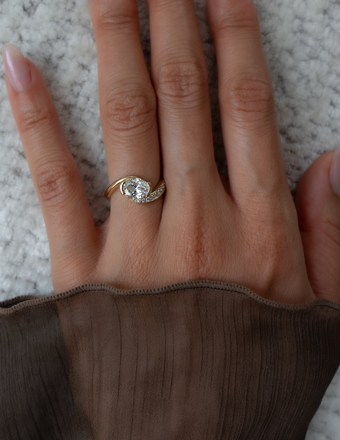 Unique Oval Diamond Engagement Ring