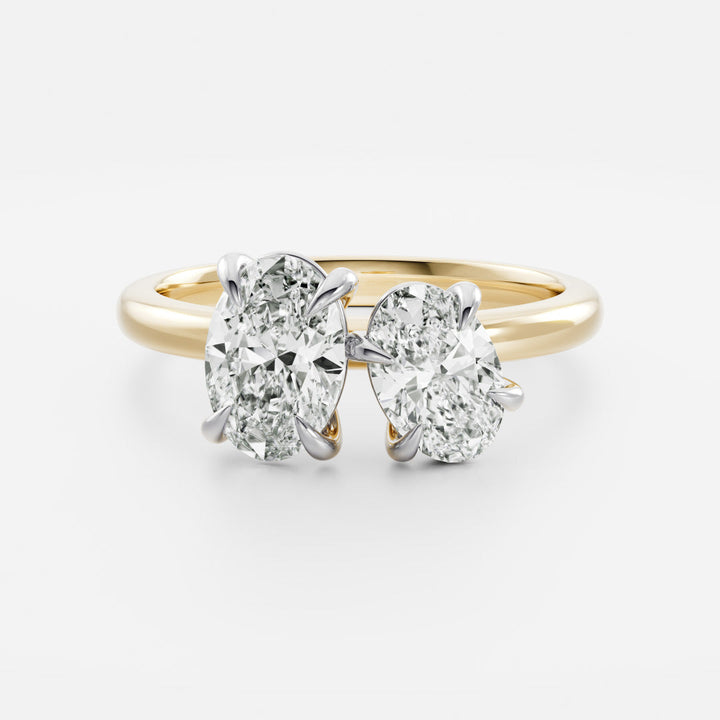 oval toi et moi engagement ring 1 carat lab diamond IGI USA