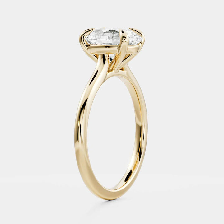 oval cut cathedral engagement ring 1 carat lab diamond IGI certified USA