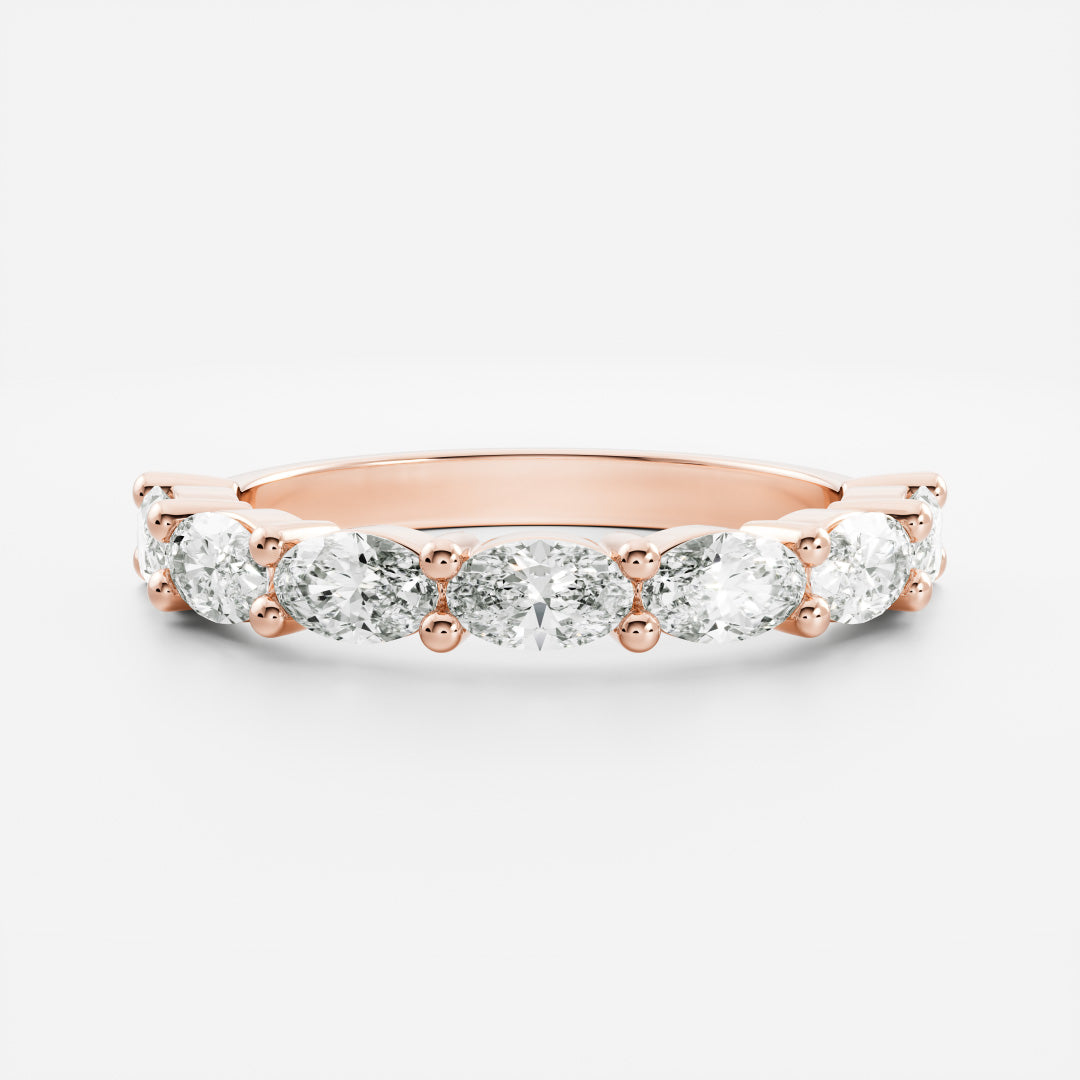 East West Oval Diamond Pave Wedding Band