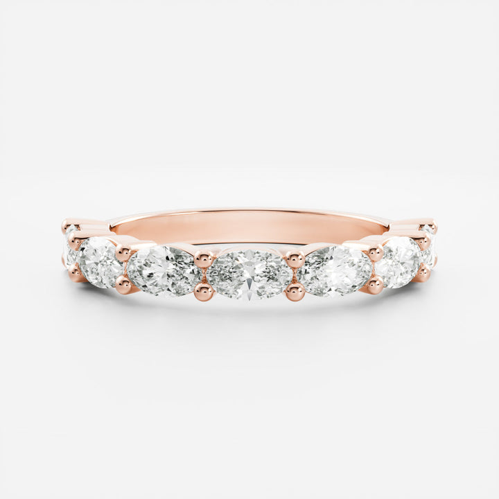 East West Oval Diamond Pave Wedding Band