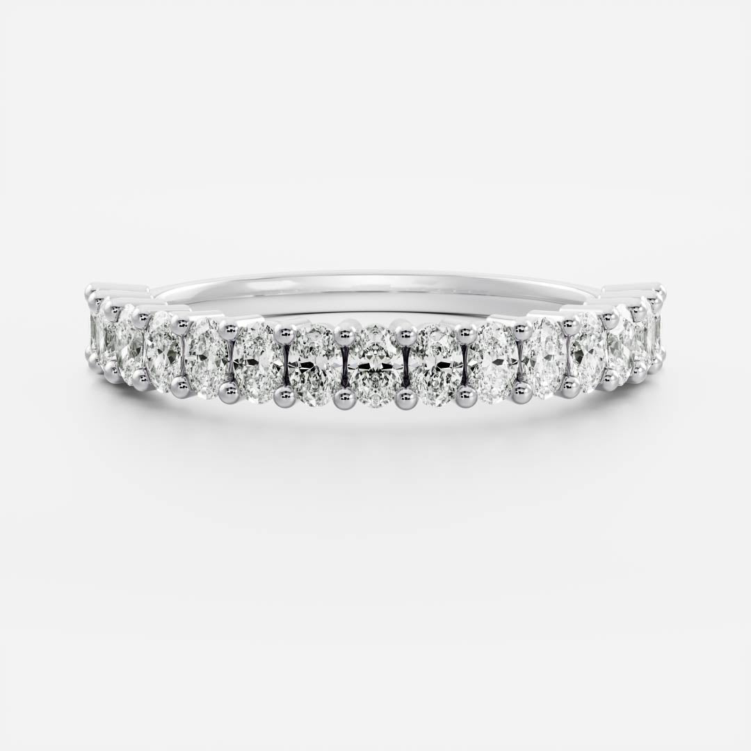 Oval Pave Diamond Wedding Band