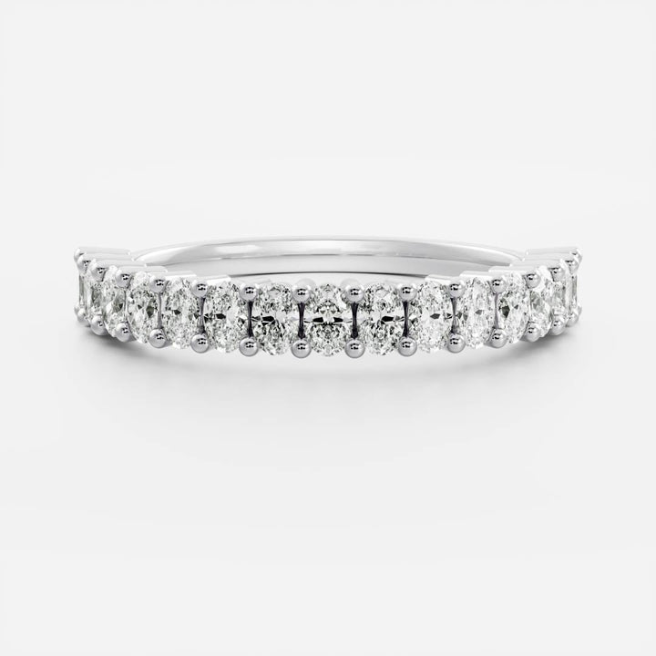Oval Pave Diamond Wedding Band