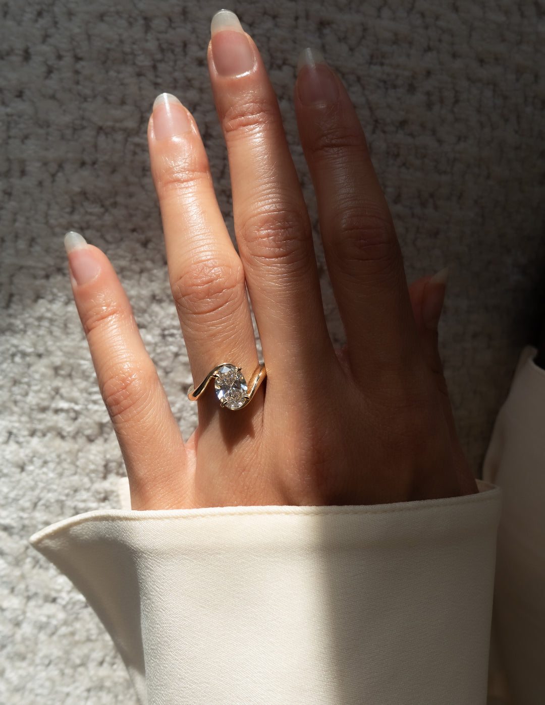 Oval Bypass Engagement Ring