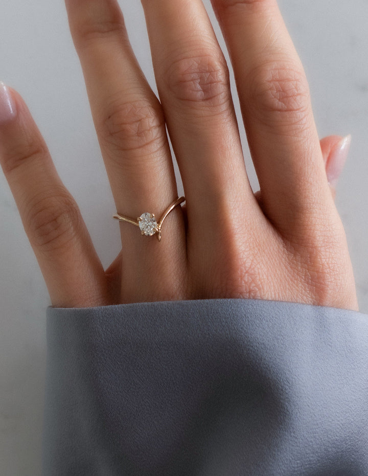 Oval Claw Set Engagement Ring