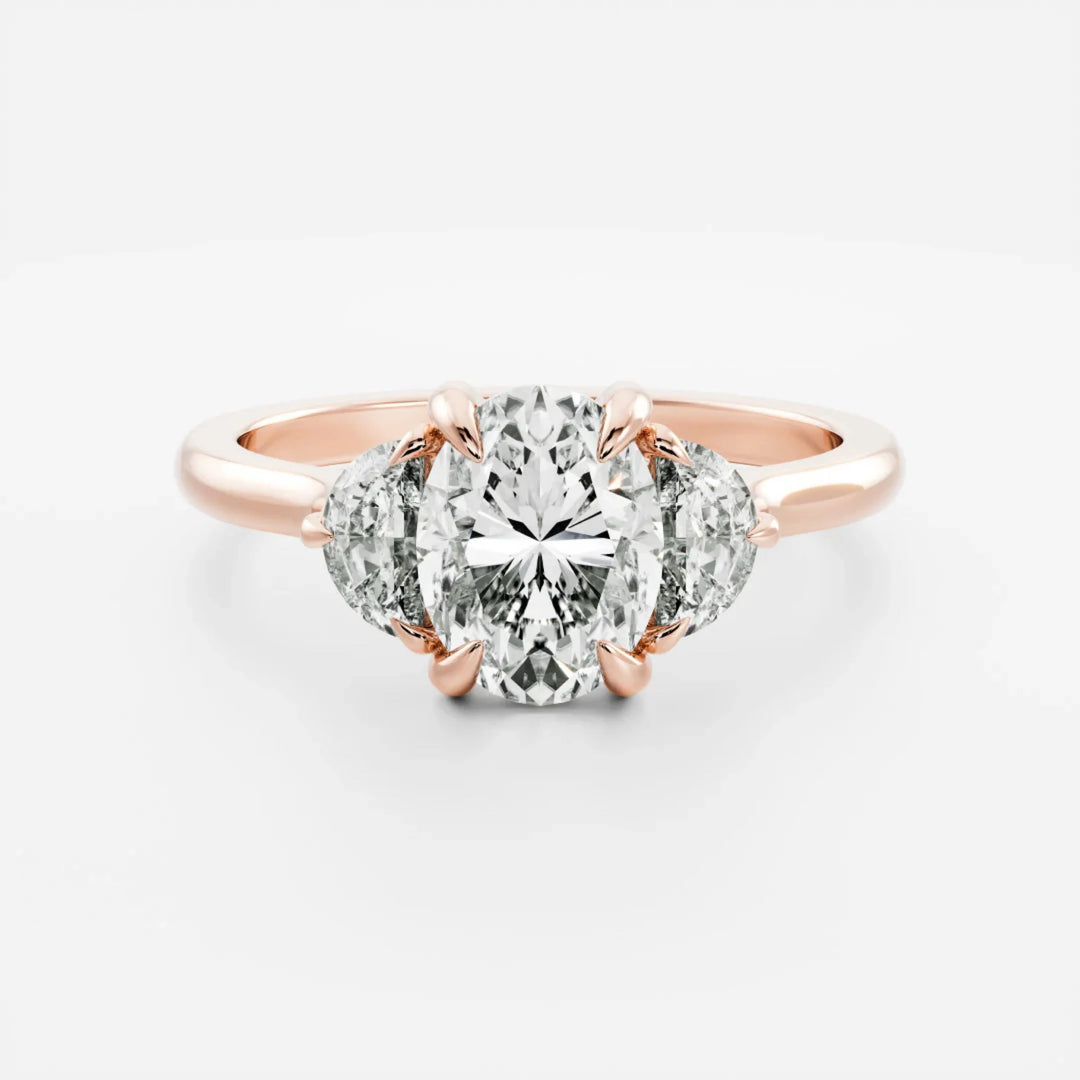 oval cut trilogy engagement ring 2 carat lab diamond IGI certified USA