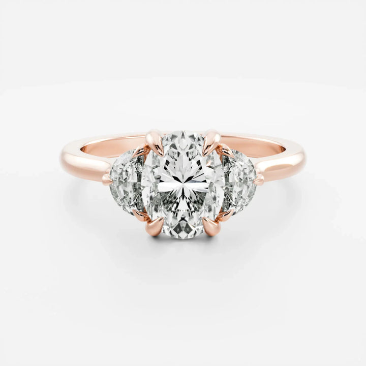 oval cut trilogy engagement ring 2 carat lab diamond IGI certified USA