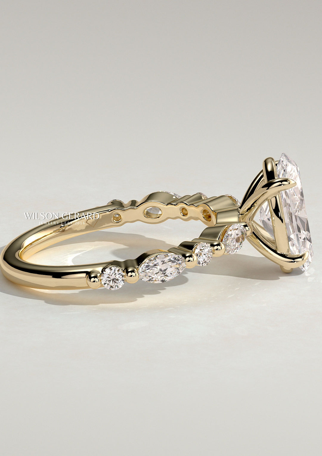 oval solitaire pave engagement ring lab grown