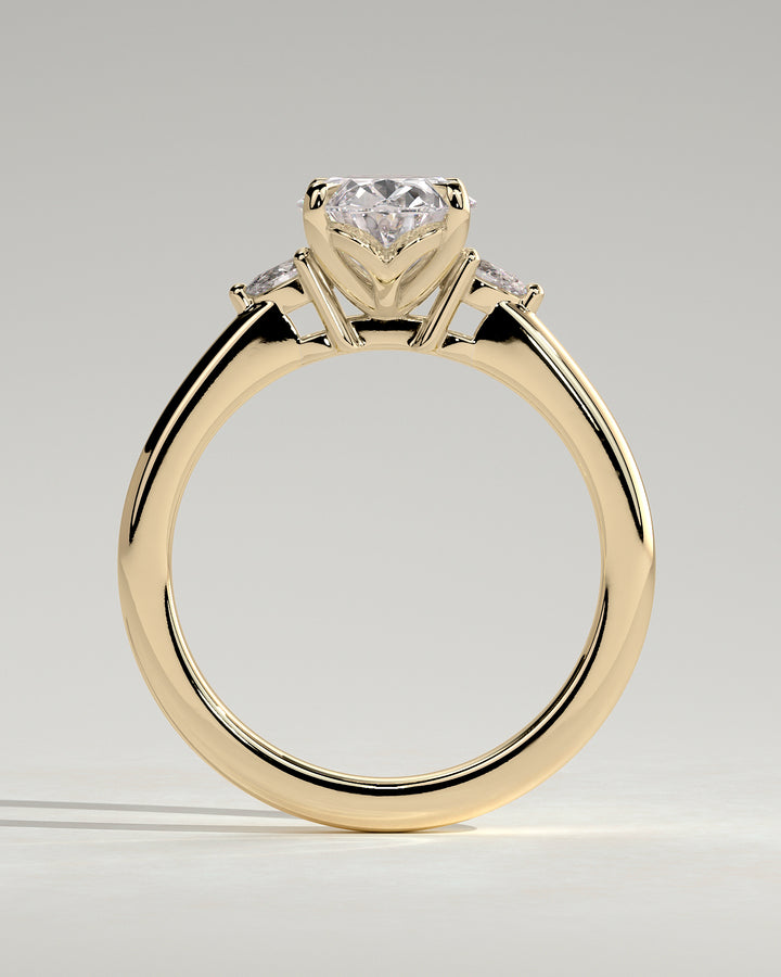 elegant oval cut trilogy engagement ring lab grown diamond 2ct