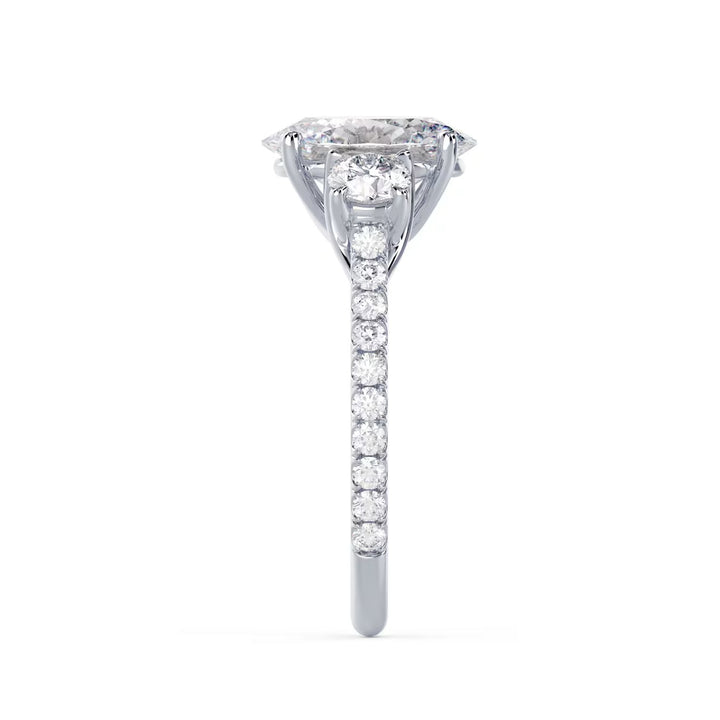 oval cut three stone pavé engagement ring 1.5 carat USA
