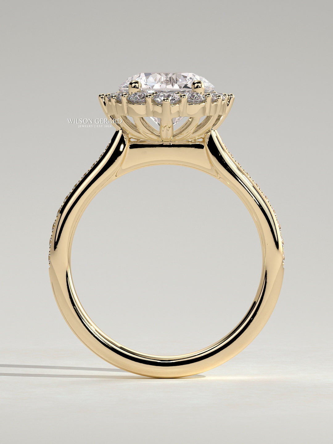 unique oval engagement ring halo pave