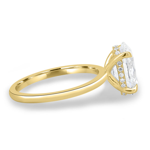 Oval Hidden Halo Solitaire Engagement Ring