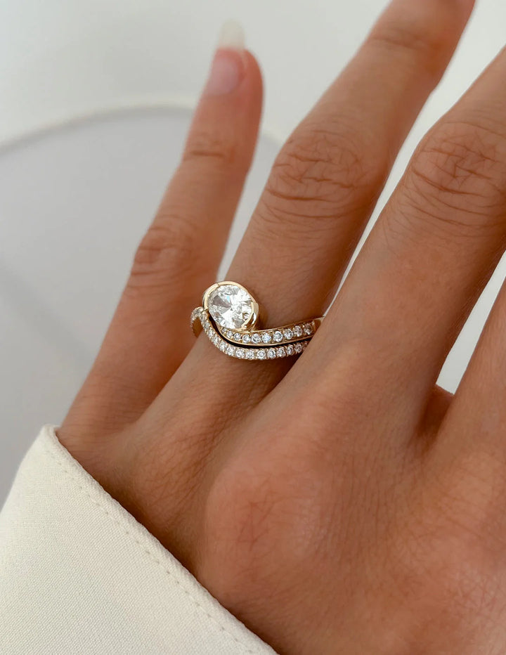East West Oval Engagement Ring