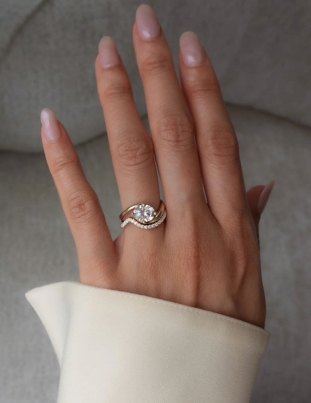 East West Oval Engagement Ring