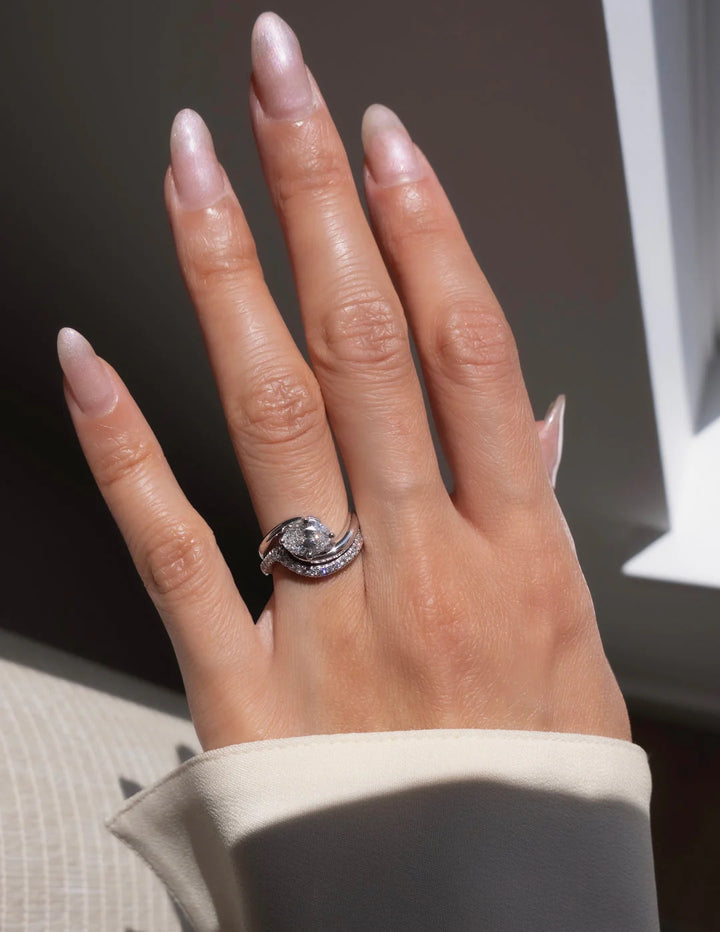 East West Diamond Wedding Set