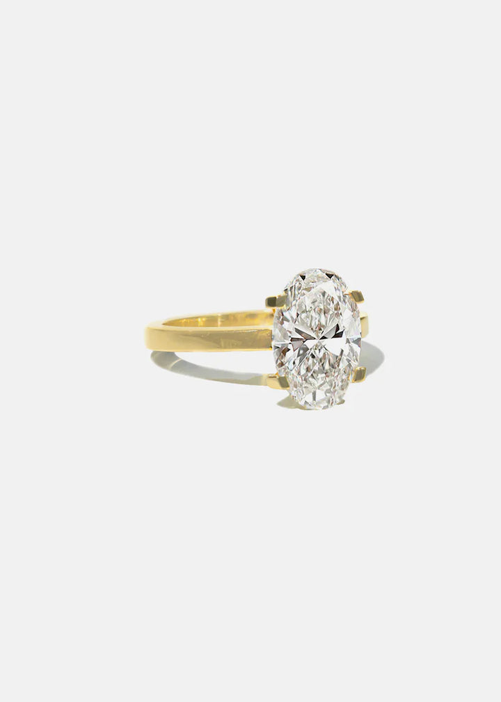 Oval Cut Hidden Halo Ring Set