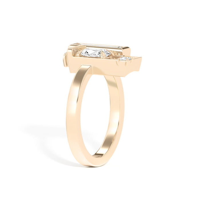 Oval Unique Frame Engagement Ring