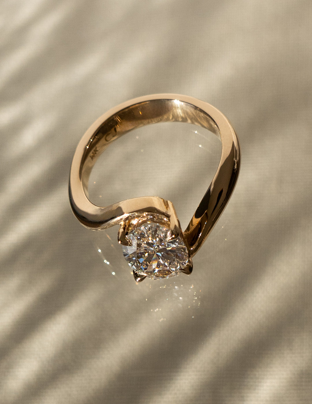 Oval Solitaire Bypass Ring