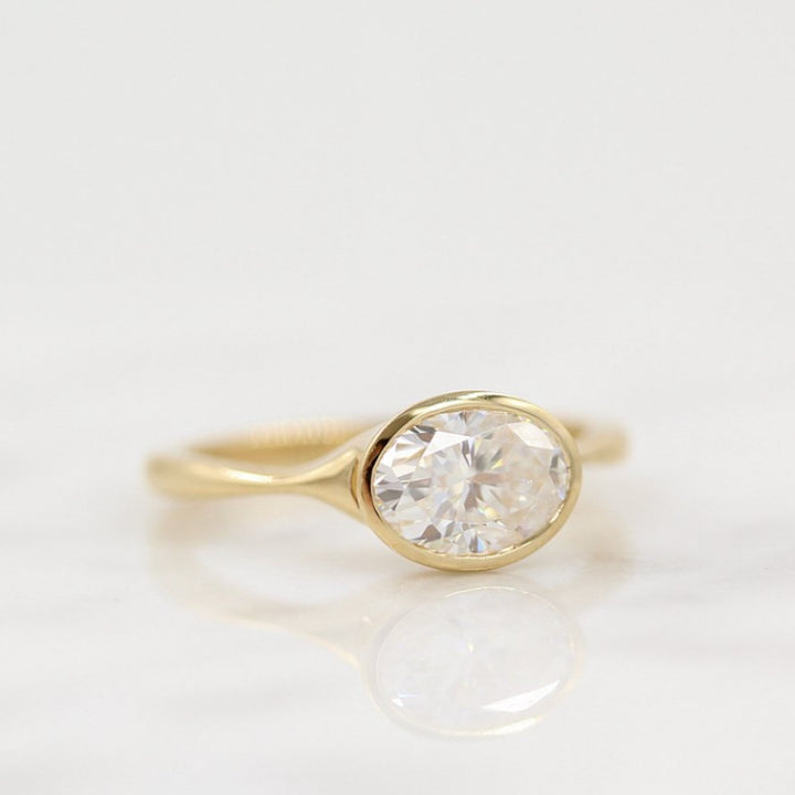 Oval Cut Lab Diamond Bezel Ring