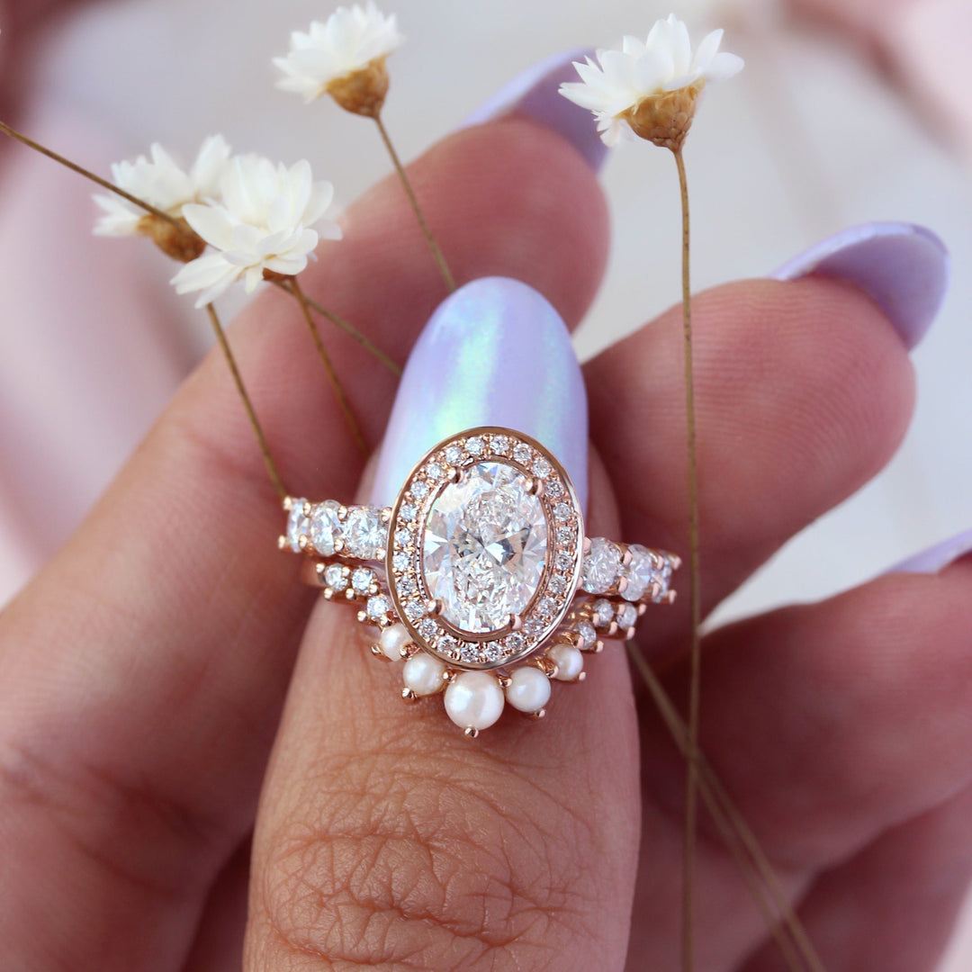 Oval Pavé Lab Diamond Ring