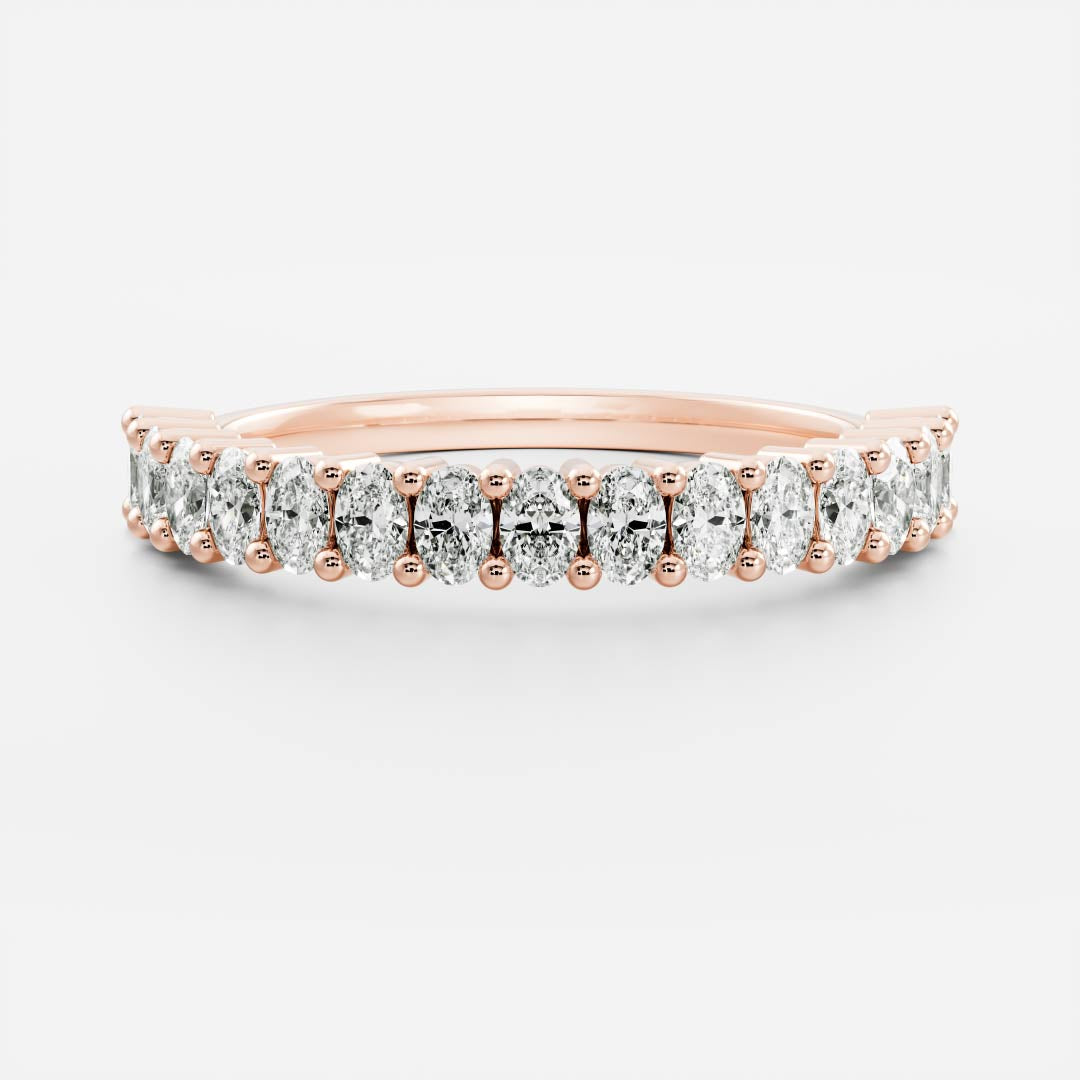 Oval Lab Diamond Half Eternity Band