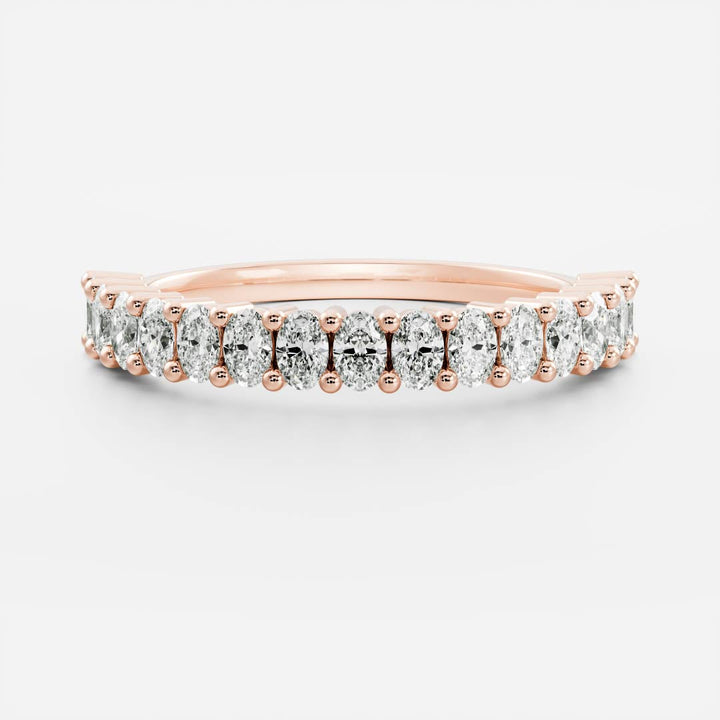 Oval Lab Diamond Half Eternity Band