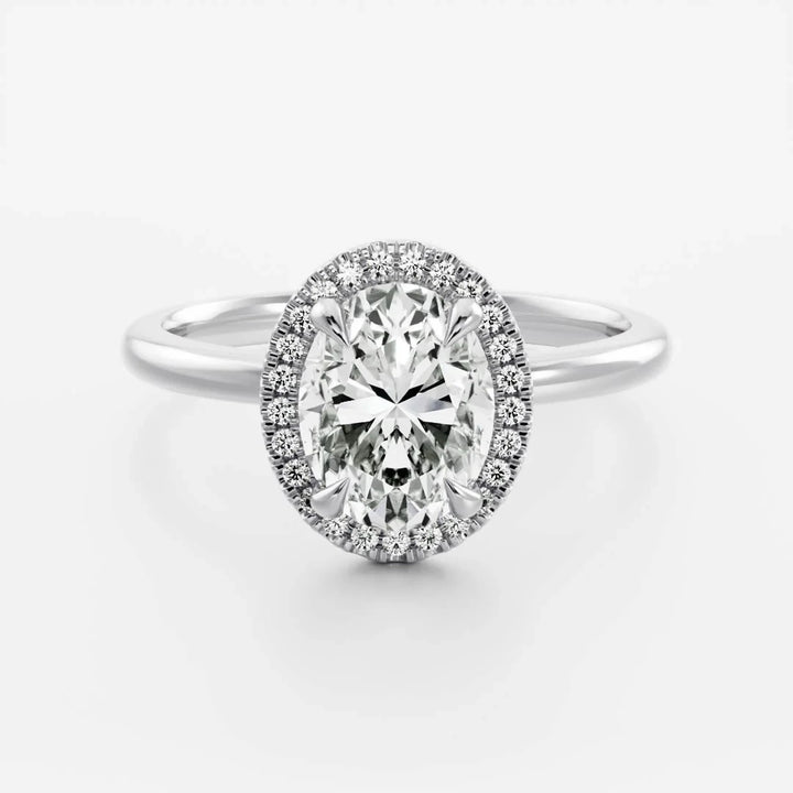 oval halo solitaire engagement ring 1ct lab diamond USA