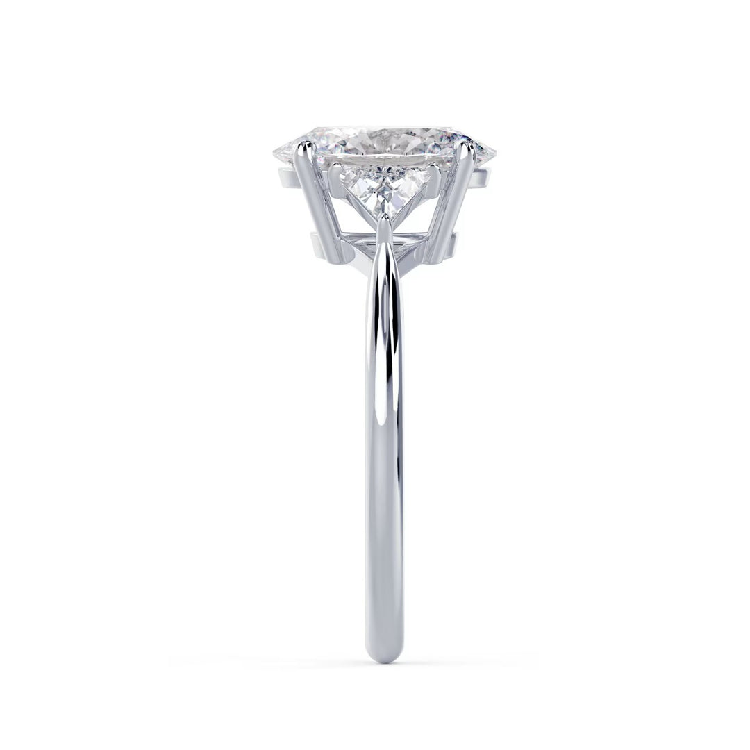 oval side stone engagement ring lab diamond USA 1.5ct