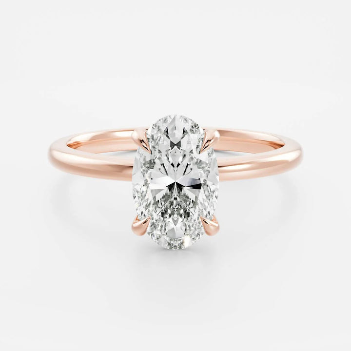 2 carat oval diamond solitaire ring lab grown IGI certified USA