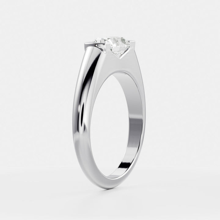minimalist oval half bezel signet ring IGI lab grown diamond USA