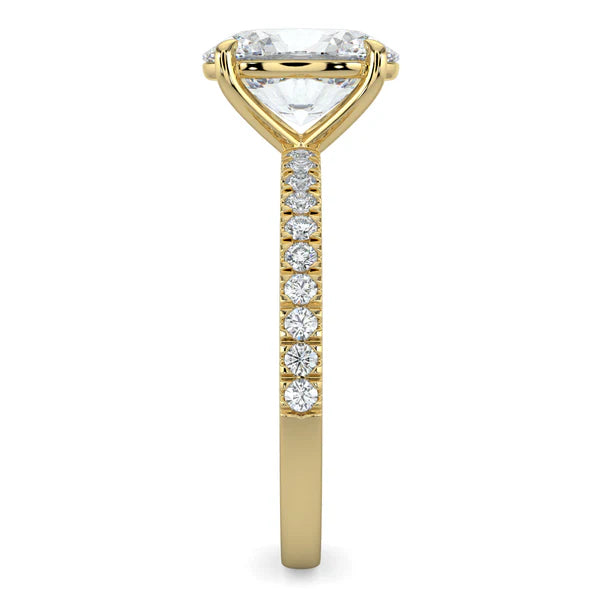 classic oval pavé diamond ring USA