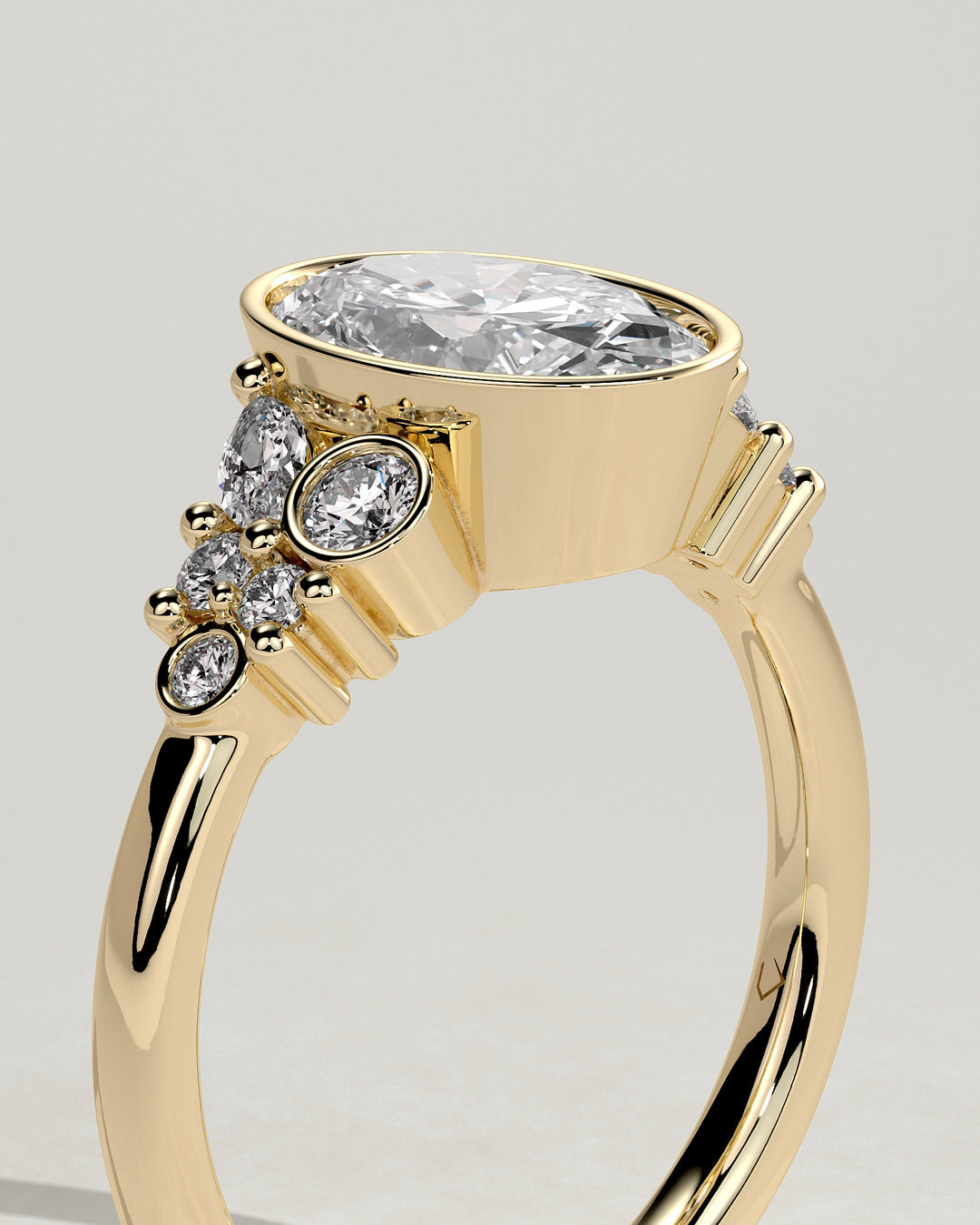 lab grown oval engagement ring