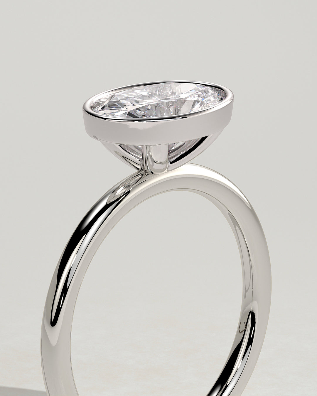 bezel set engagement ring