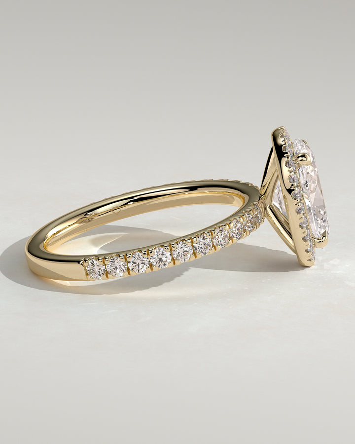 oval pave engagement ring halo