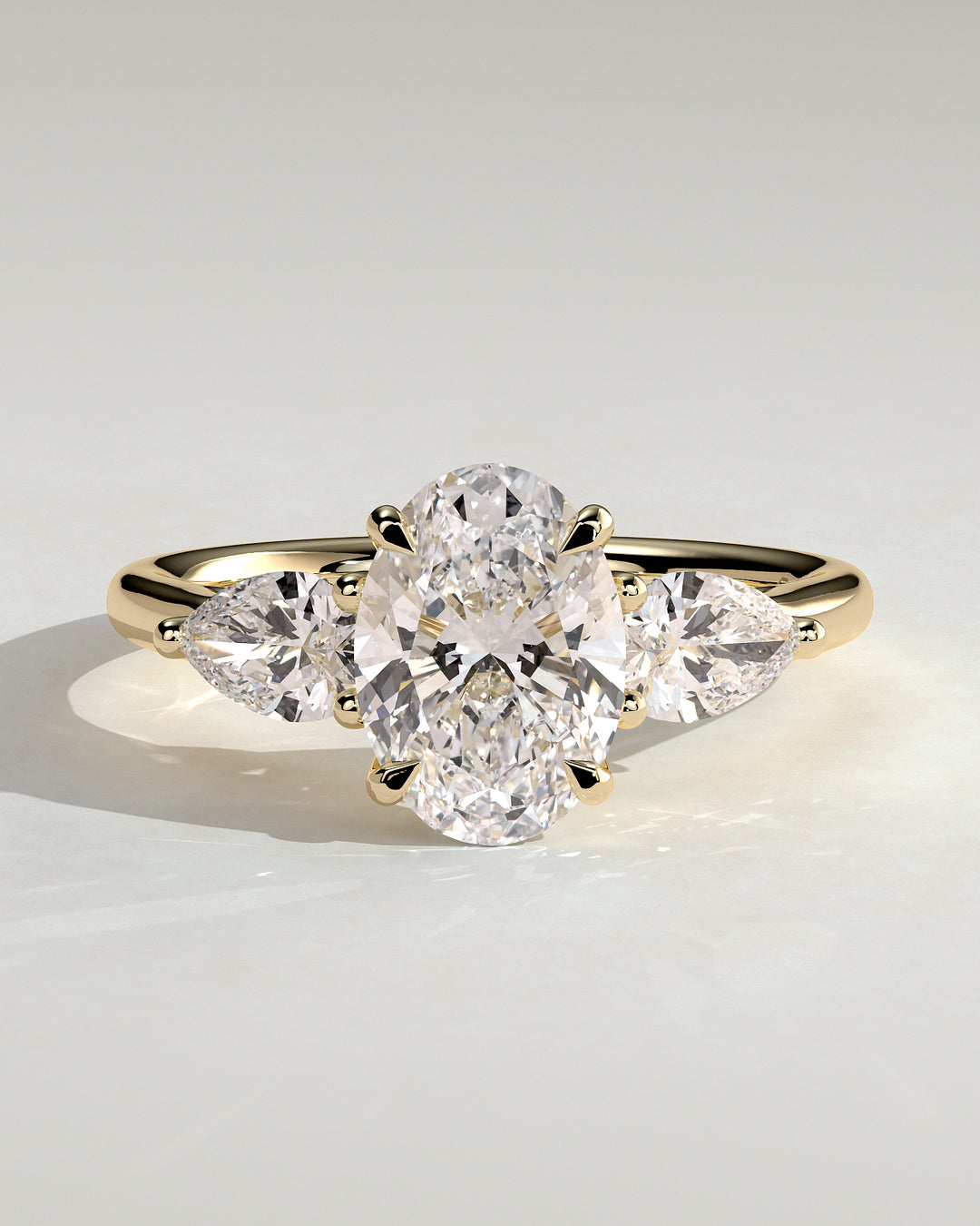 Oval trellis engagement ring