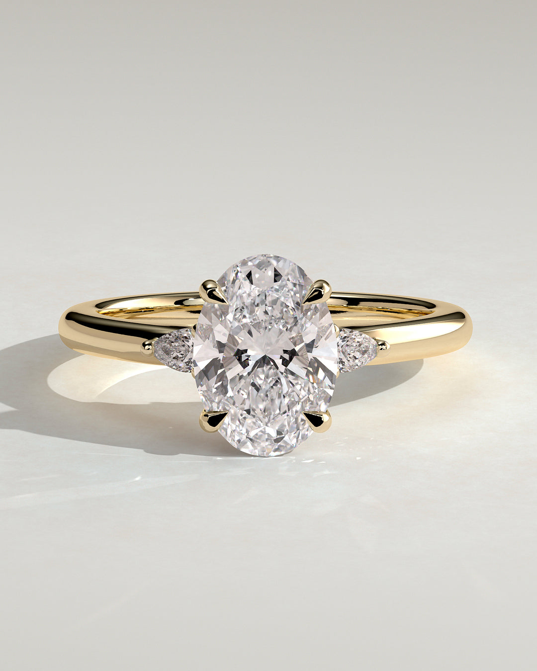 Oval tulip engagement ring