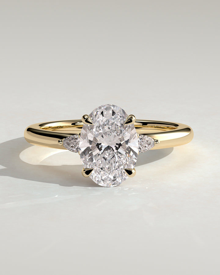 Oval tulip engagement ring