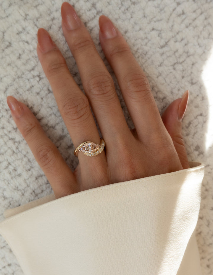 1.50CT-2.50CT Pink Marquise Cut Lab Grown Diamond Unique Engagement Ring
