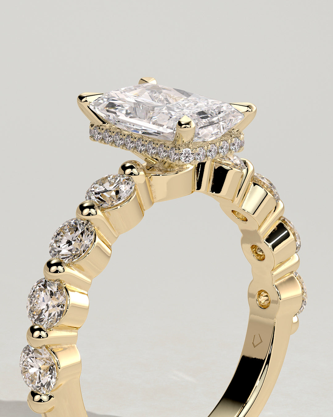 lab grown radiant diamond engagement ring