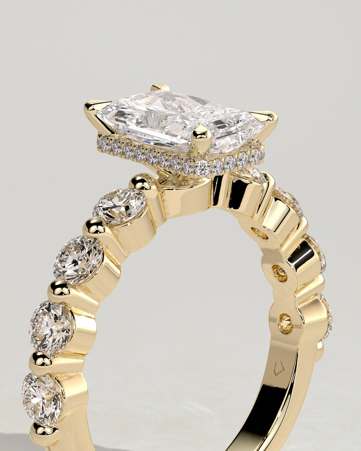 lab grown radiant diamond engagement ring
