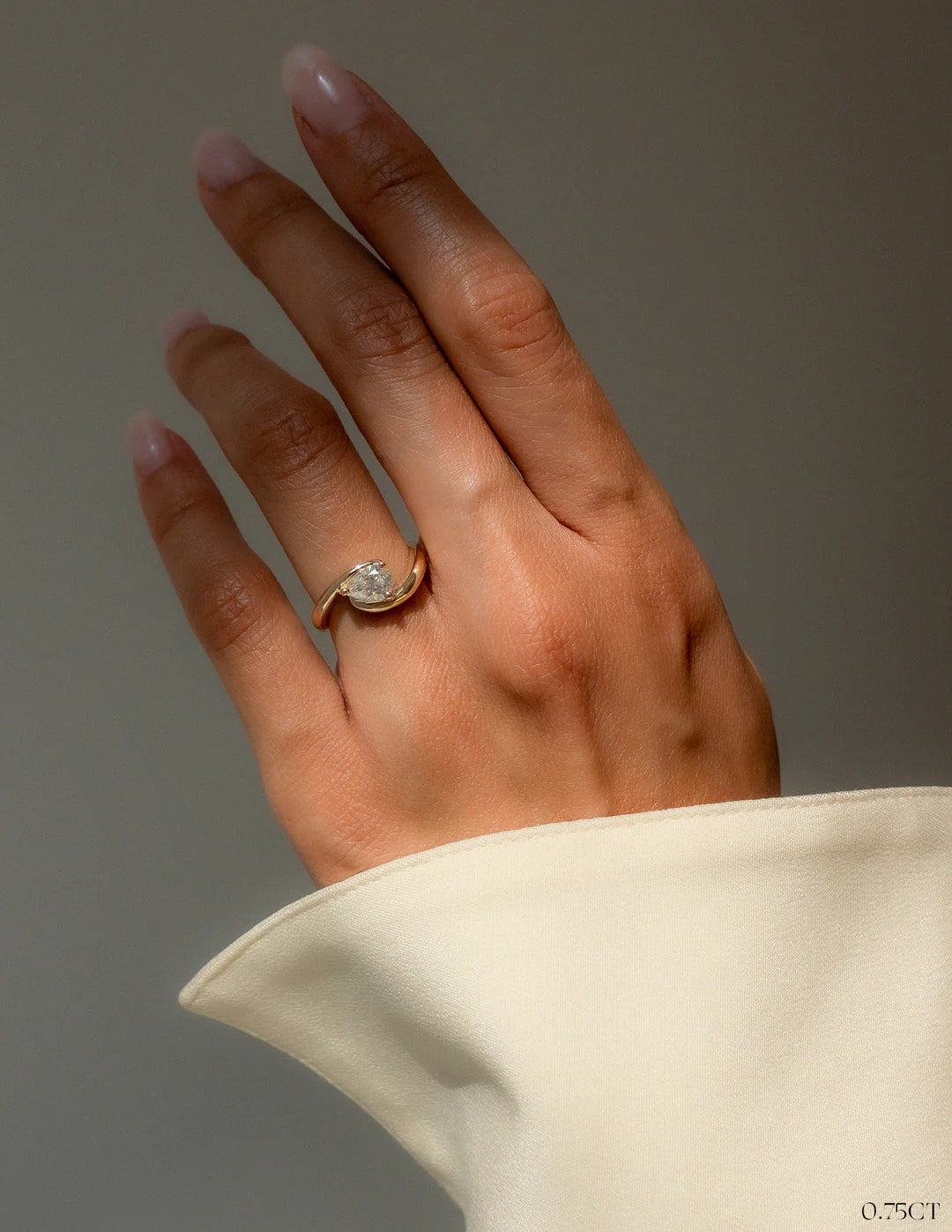 1.0CT-2.0CT Pear East West E/VS CVD Diamond Tension Style Engagement Ring With Matching Classic Band