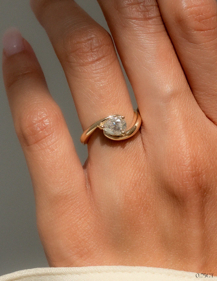 1.0CT-2.0CT Pear East West E/VS CVD Diamond Tension Style Engagement Ring With Matching Classic Band