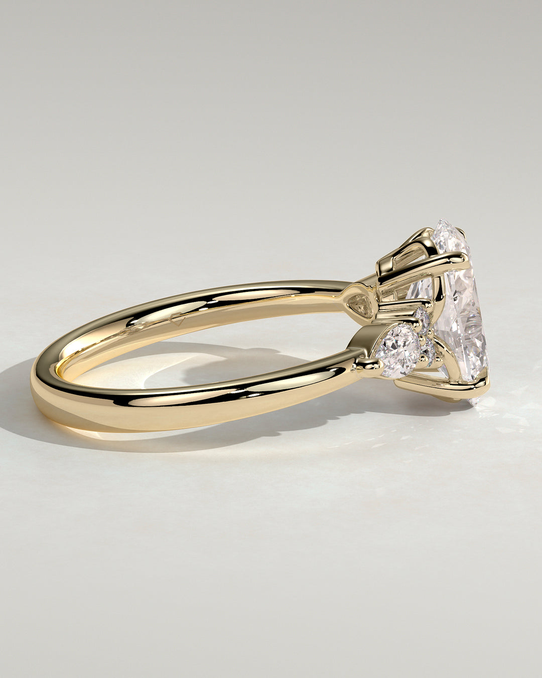 Pear Accent Diamond Ring