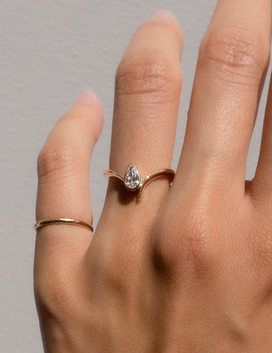 Pear Cut Lab Diamond Ring