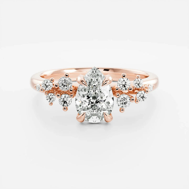 pear cut cluster diamond engagement ring 1.5 carat lab grown USA