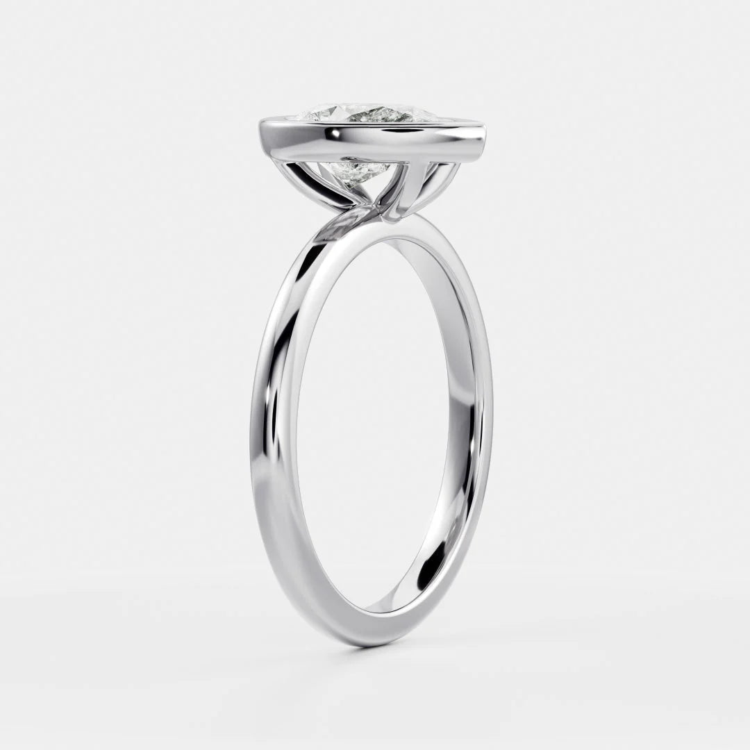 elegant pear bezel engagement ring lab diamond solitaire 1.5ct USA