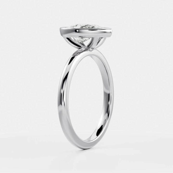 elegant pear bezel engagement ring lab diamond solitaire 1.5ct USA