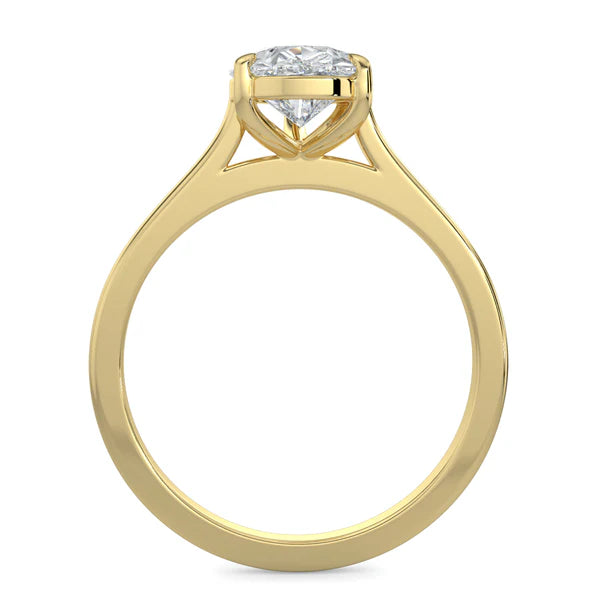 pear cut cathedral engagement ring 2 carat lab diamond USA